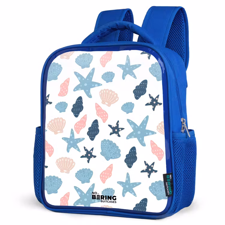 Kids backpack - Blue - Shells pattern colorful — 3