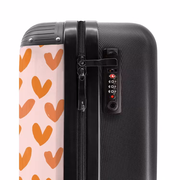 Suitcase with name - Hearts - Signed - Orange — 6