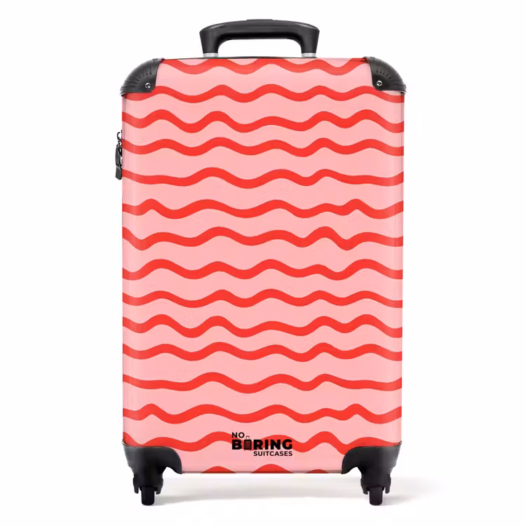 Suitcase with name - Playful - Pattern - Red — 1