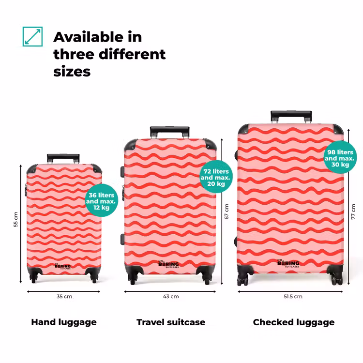 Suitcase with name - Playful - Pattern - Red — 3