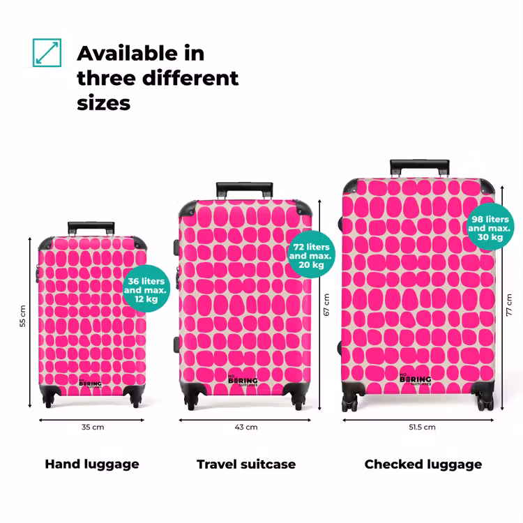 Suitcase with name - Polka dots - Pattern - Pink — 3
