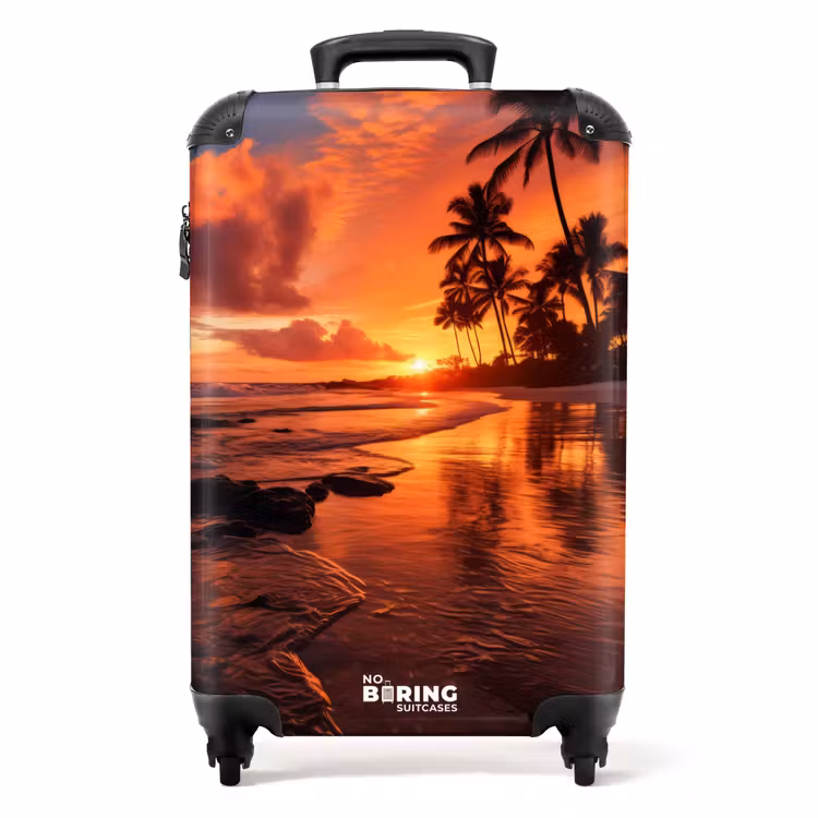 Suitcase - Palm trees at sunset — 1