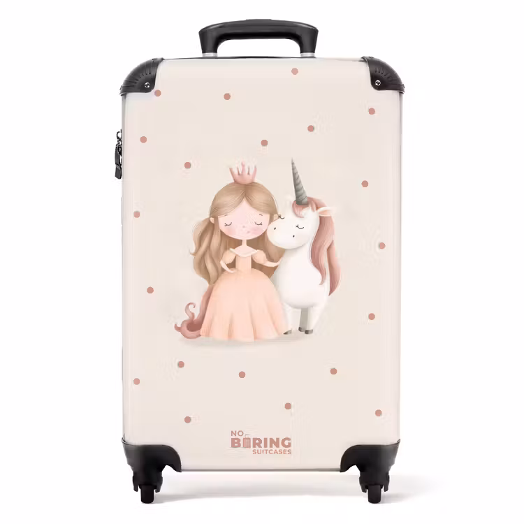 Suitcase - Princess and a unicorn in pastel colors — 1