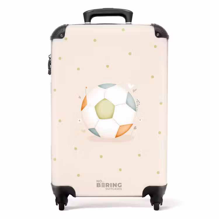 Suitcase - Soccer in beige pastel colors — 1