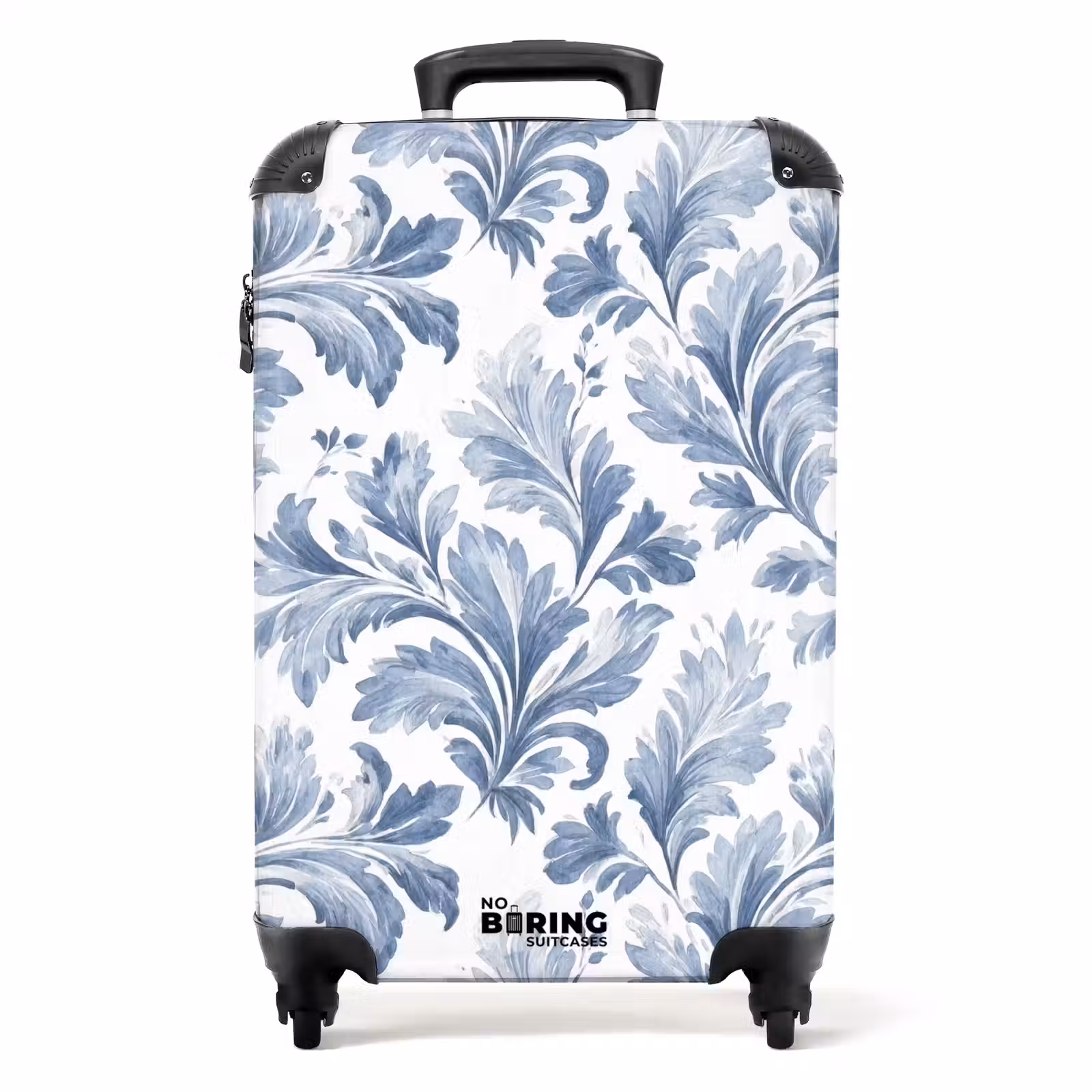 Suitcase - Baroque leaves pattern blue — 1