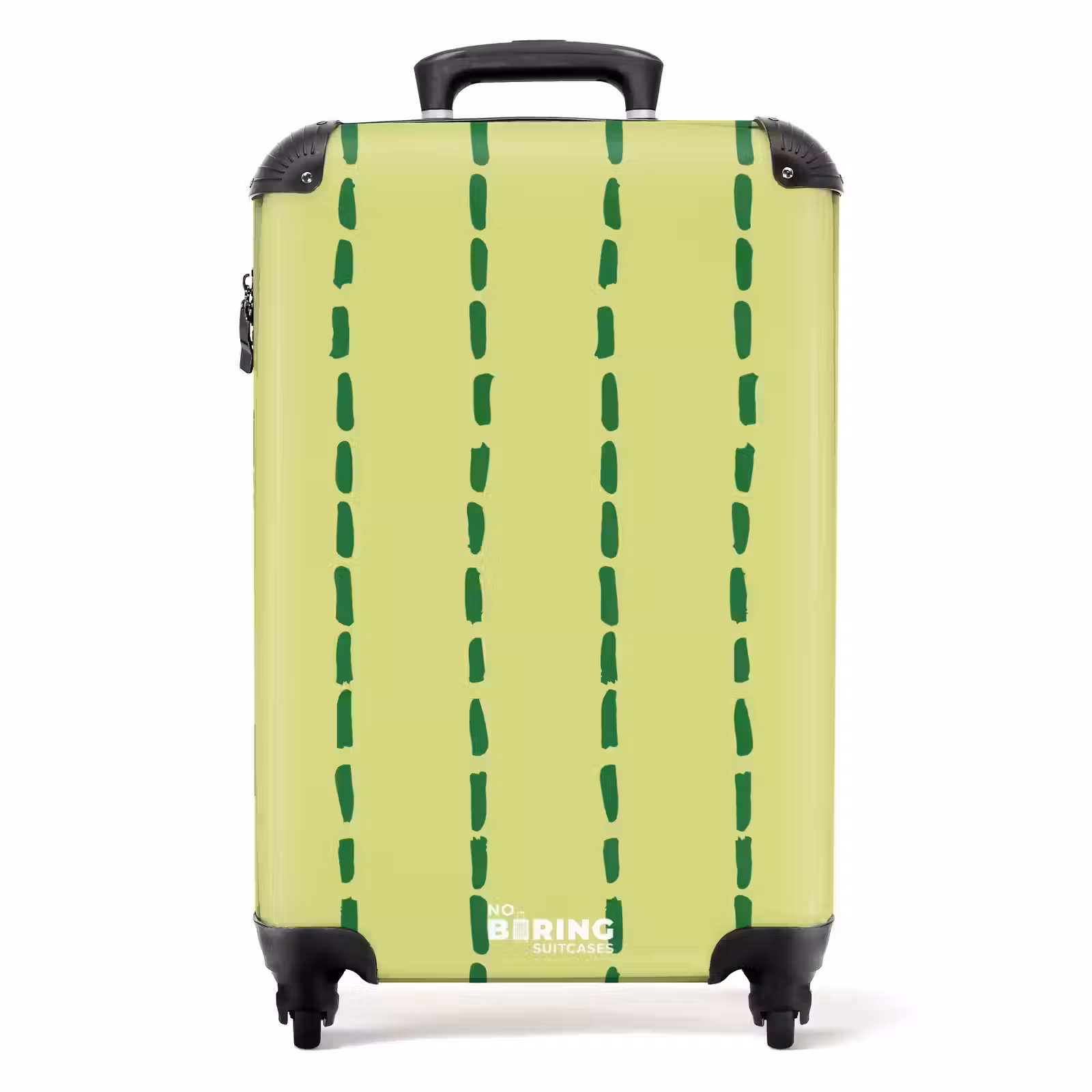 Suitcase - Lime green background with dark green stripes — 1