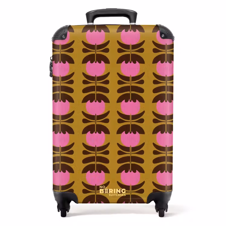 Suitcase - Abstract - Flowers - Pink — 1