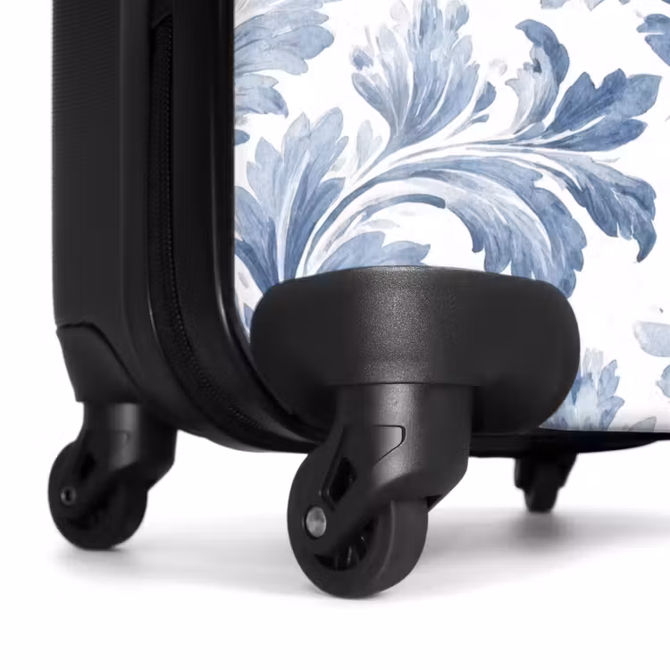 Suitcase - Baroque leaves pattern blue — 6