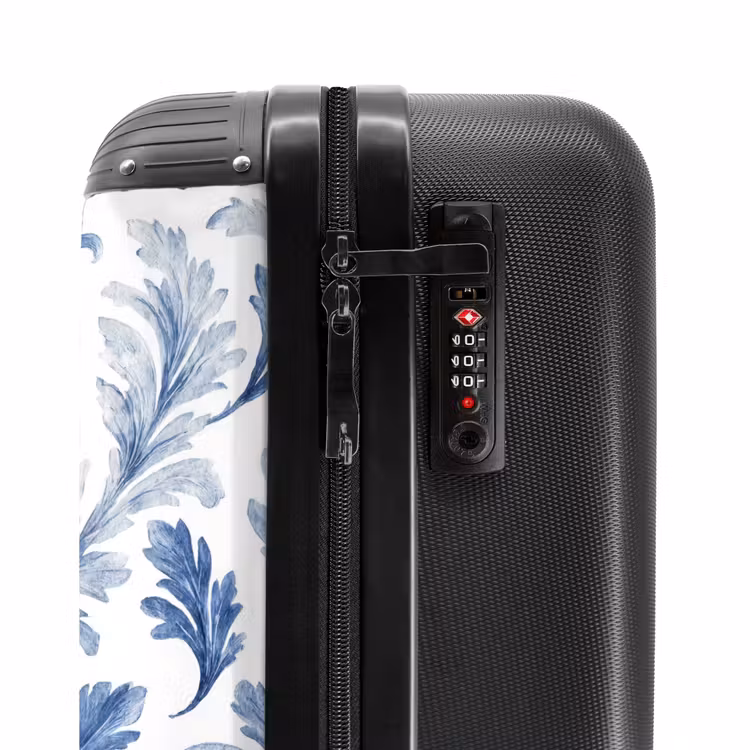 Suitcase - Baroque leaves pattern blue — 5