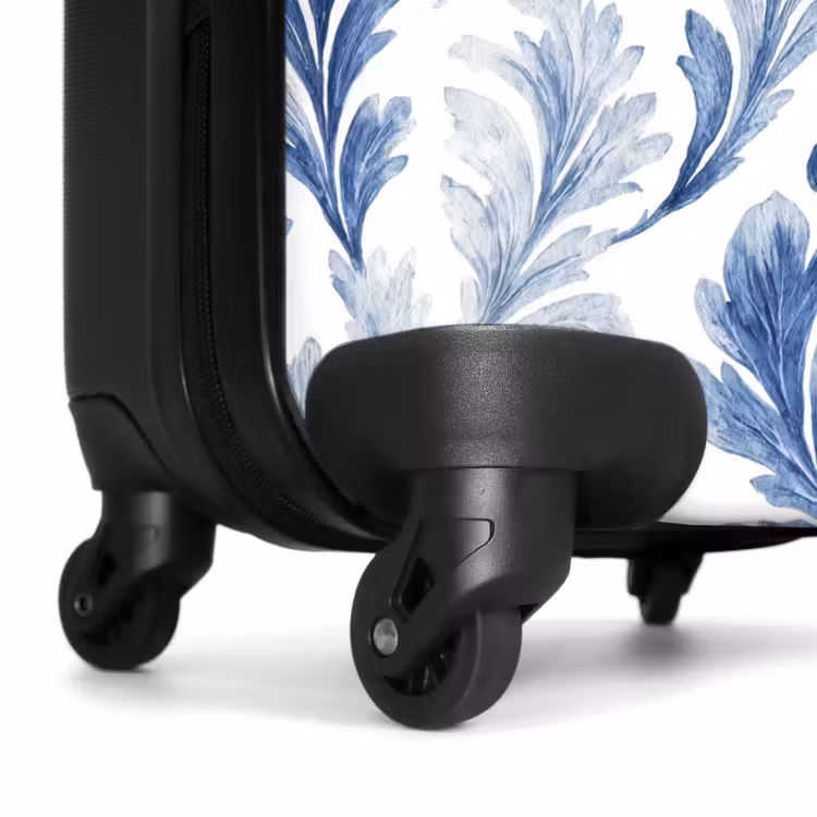 Suitcase - Baroque leaves pattern blue — 6