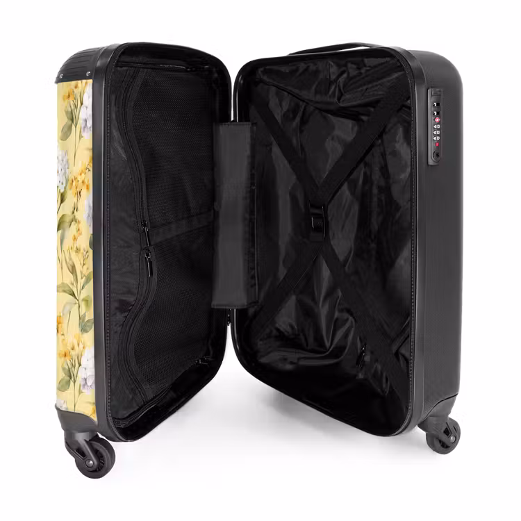 Suitcase - Blossom pattern yellow — 3