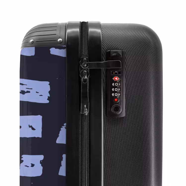 Suitcase - Blue blocks on dark blue background — 5
