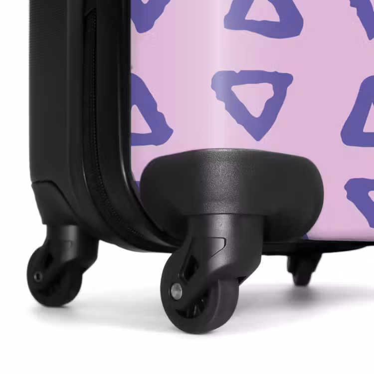 Suitcase - Blue, triangular outline on lavender pink background — 6