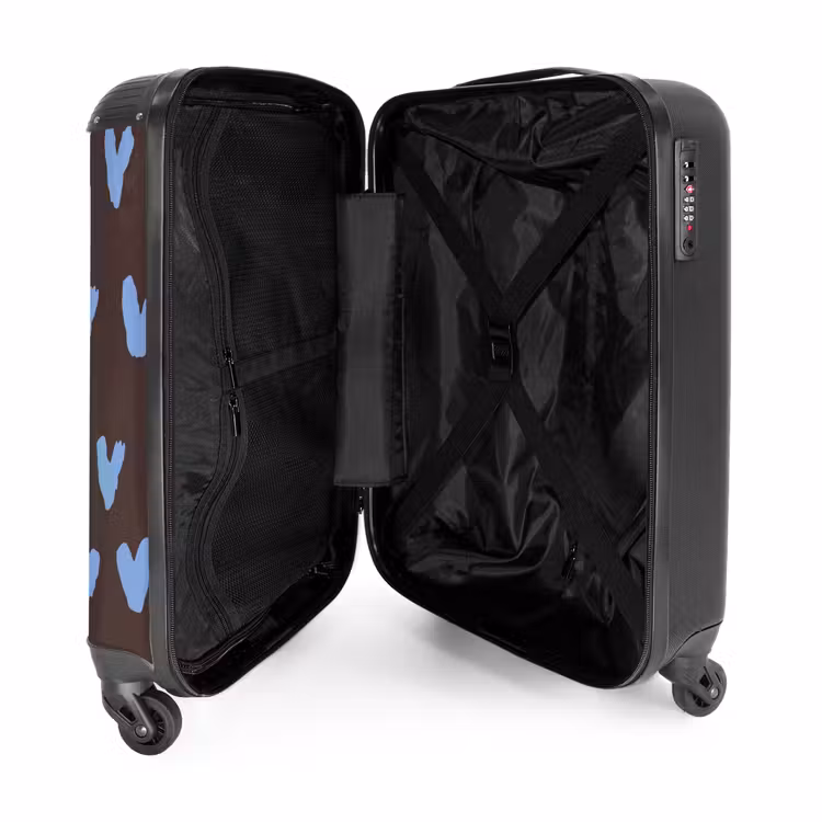 Suitcase - Dark brown background with heart-like shapes — 3