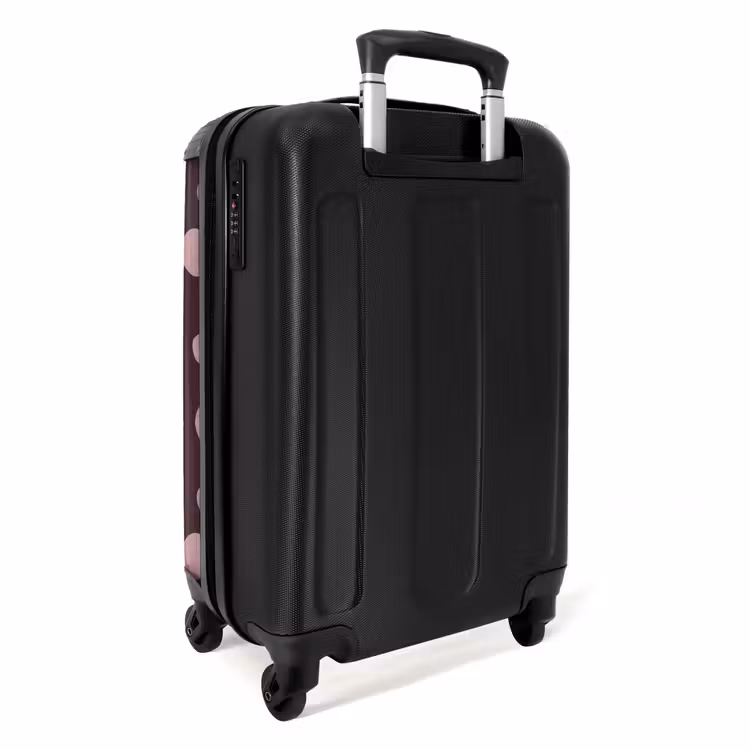 Suitcase - Deep brown background with pink dots — 2