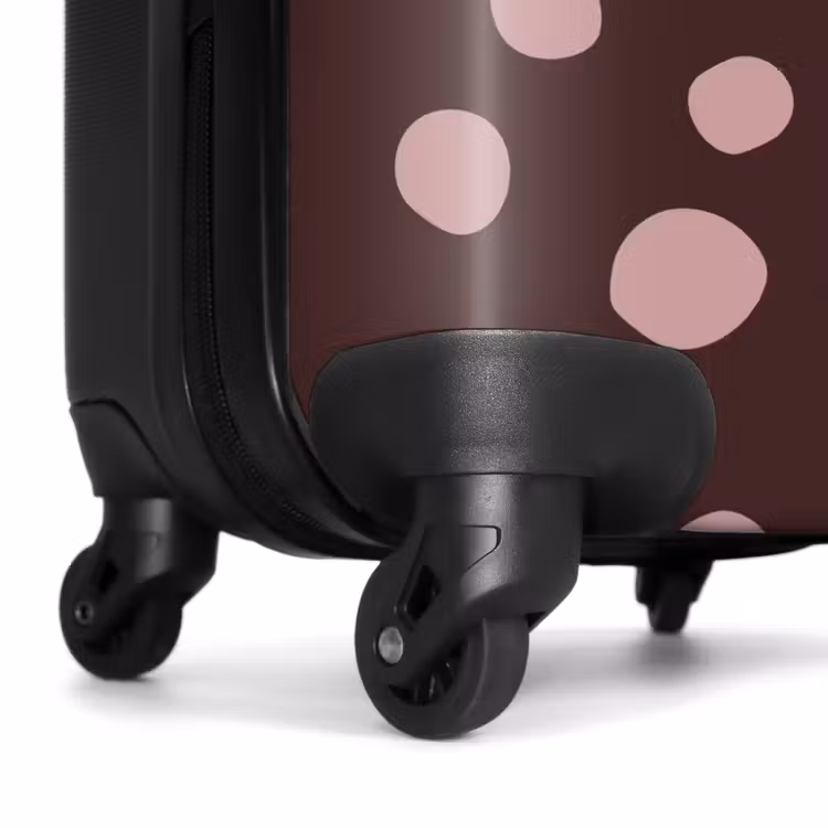 Suitcase - Deep brown background with pink dots — 6
