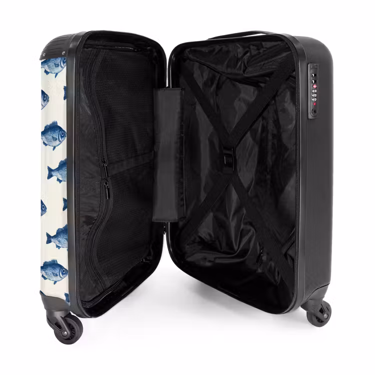 Suitcase - Fish - Pattern - Blue — 3