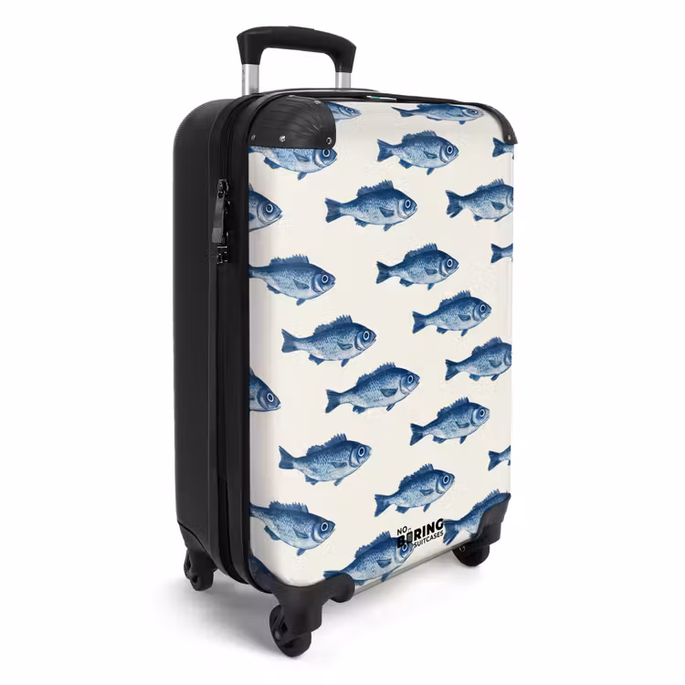 Suitcase - Fish - Pattern - Blue — 4