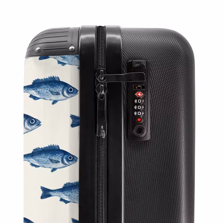 Suitcase - Fish - Pattern - Blue — 5