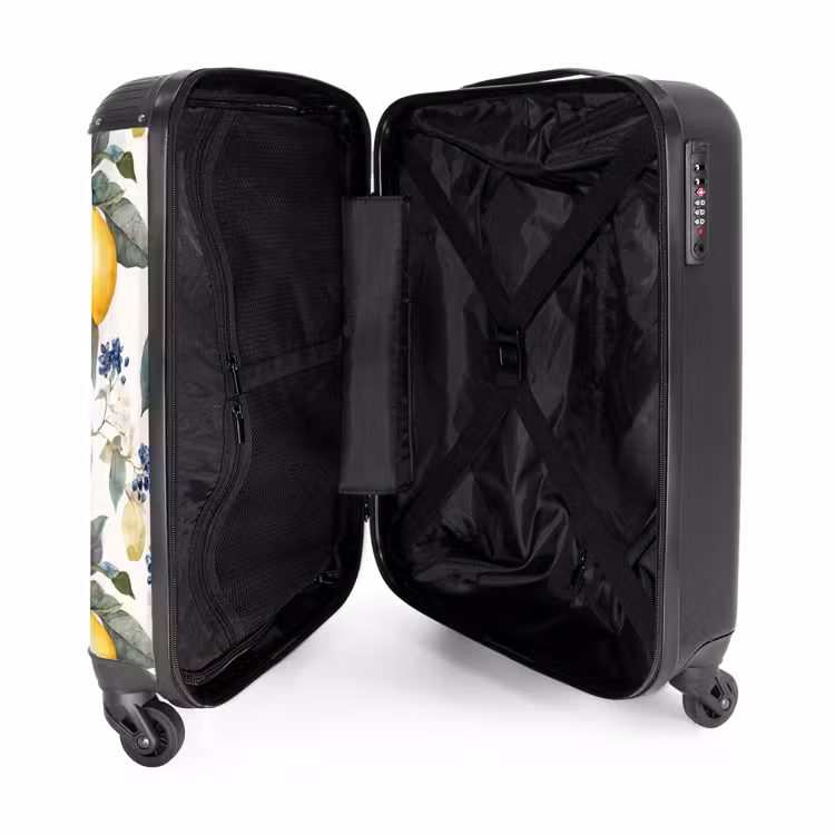 Suitcase - Lemon with blossom pattern — 3