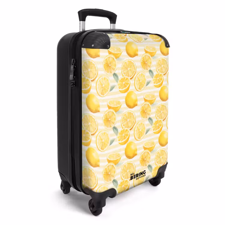 Suitcase - Lemon with stripes pattern yellow — 4