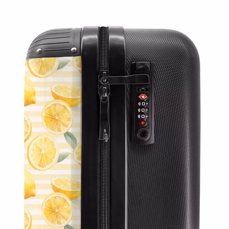 Suitcase - Lemon with stripes pattern yellow — 5