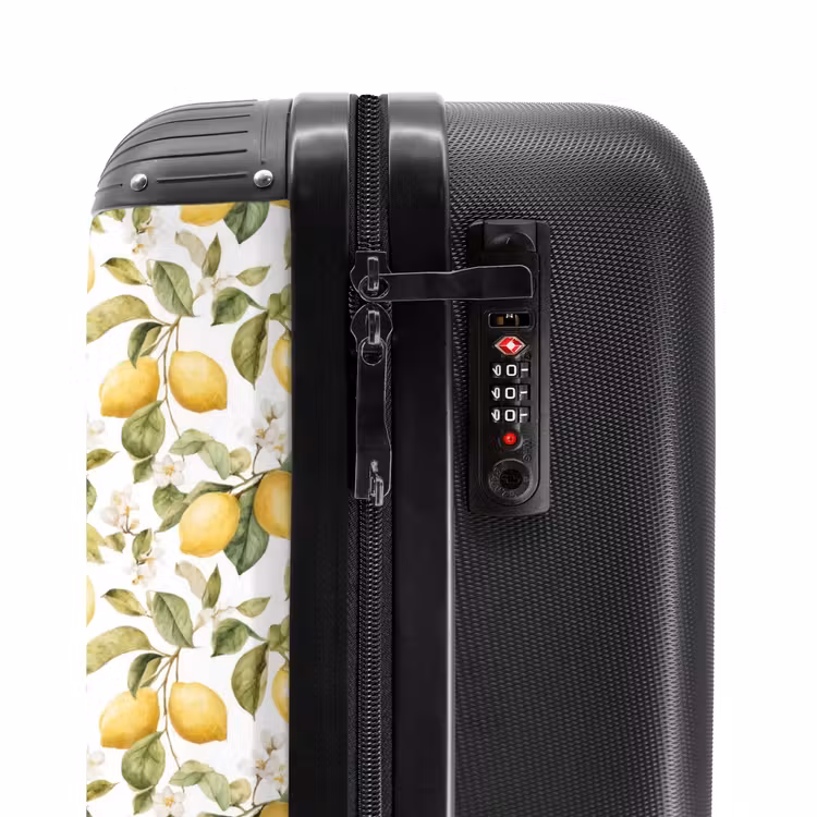 Suitcase - Lemons pattern yellow green — 5