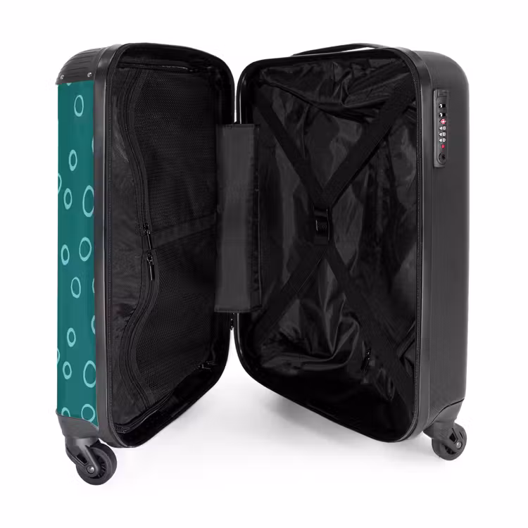 Suitcase - Light blue circles on dark green background — 3