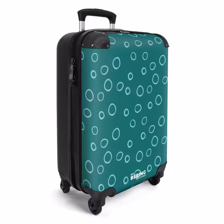 Suitcase - Light blue circles on dark green background — 4