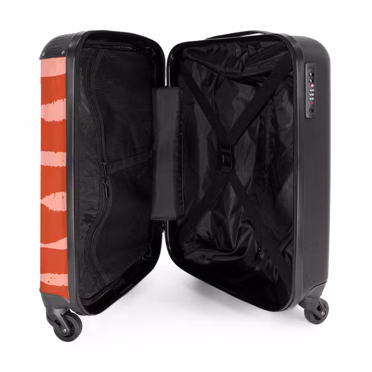 Suitcase - Playful stripes on red background — 3