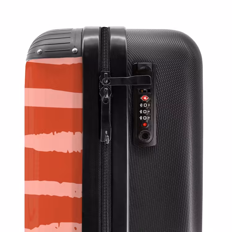 Suitcase - Playful stripes on red background — 5