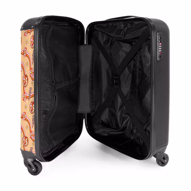 Suitcase - Retro disco 70s flower pattern colorful — 3