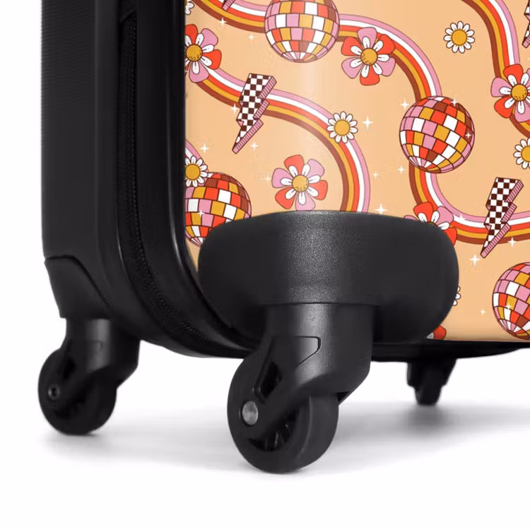 Suitcase - Retro disco 70s flower pattern colorful — 6