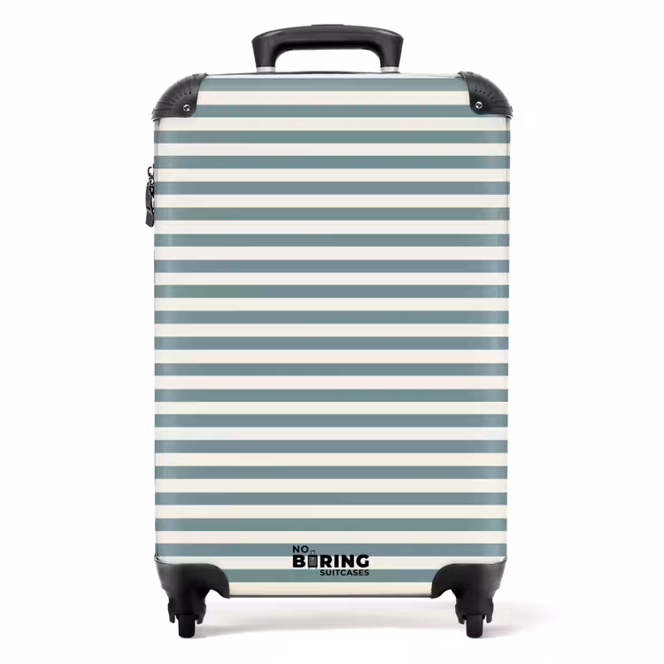 Suitcase - Stripes - Modern - Blue — 1