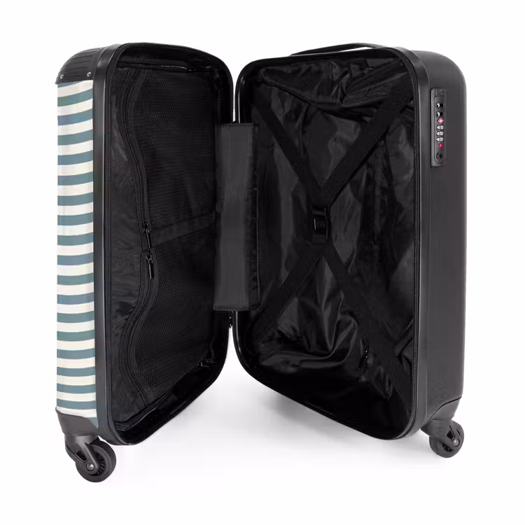 Suitcase - Stripes - Modern - Blue — 3
