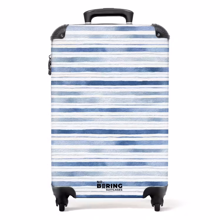 Suitcase - Stripes pattern blue — 1
