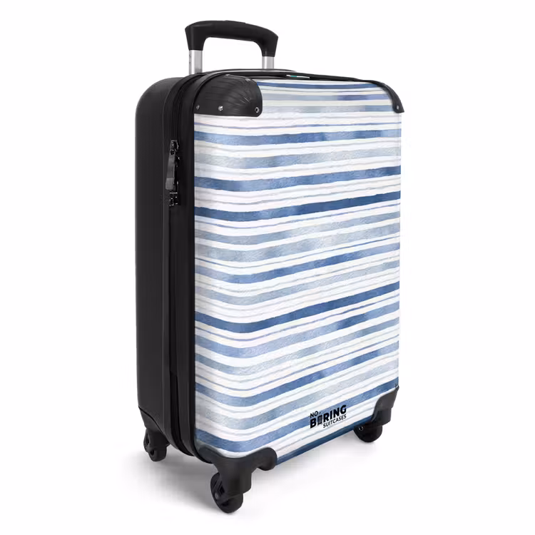 Suitcase - Stripes pattern blue — 4