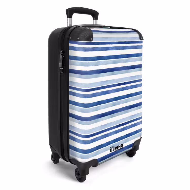 Suitcase - Stripes pattern blue — 4
