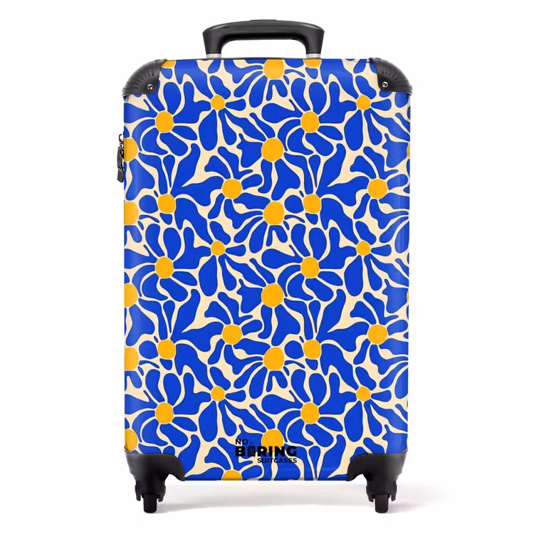 Suitcase - Abstract - Flower - Blue — 1