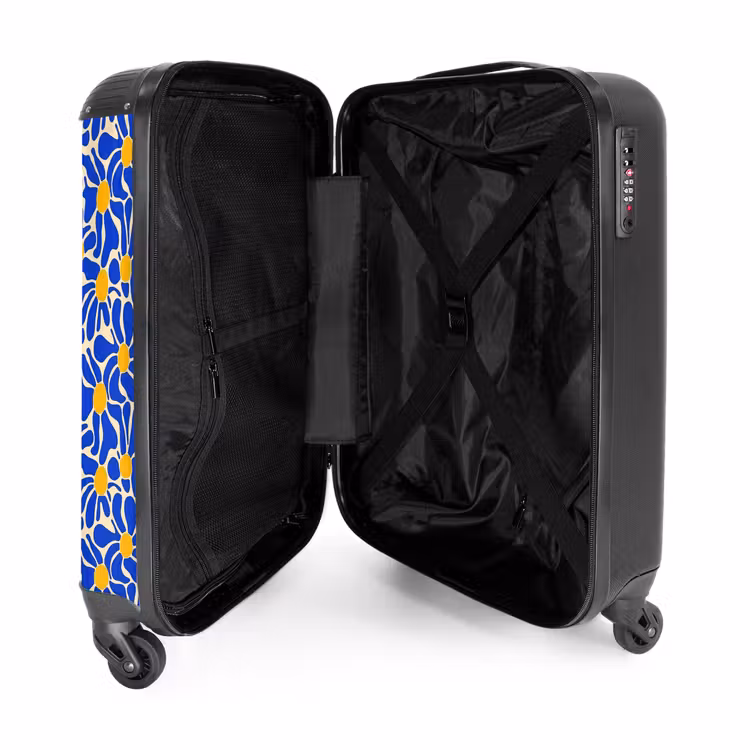 Suitcase - Abstract - Flower - Blue — 3