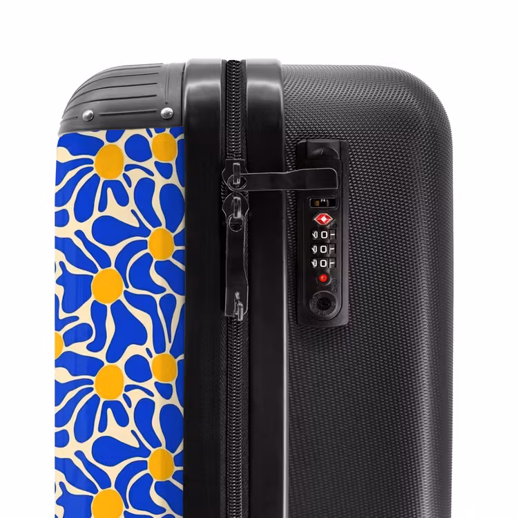 Suitcase - Abstract - Flower - Blue — 5