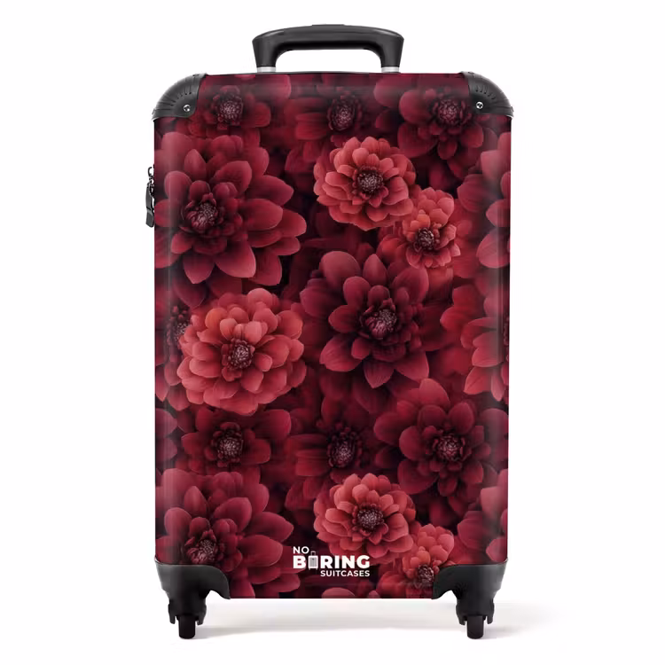 Suitcase - Dahlias - Flowers - Red — 1