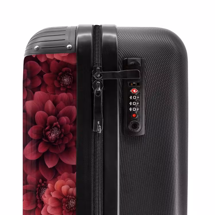 Suitcase - Dahlias - Flowers - Red — 5