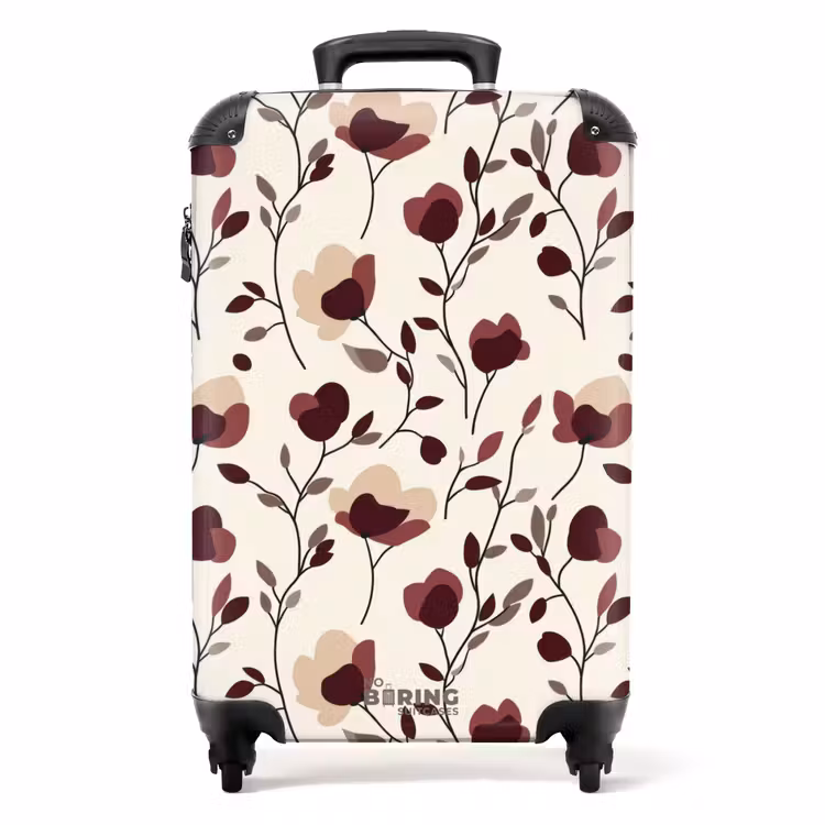 Suitcase - Flowers - Botanical - Bordeaux — 1