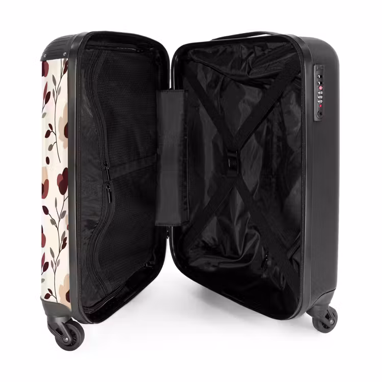 Suitcase - Flowers - Botanical - Bordeaux — 3