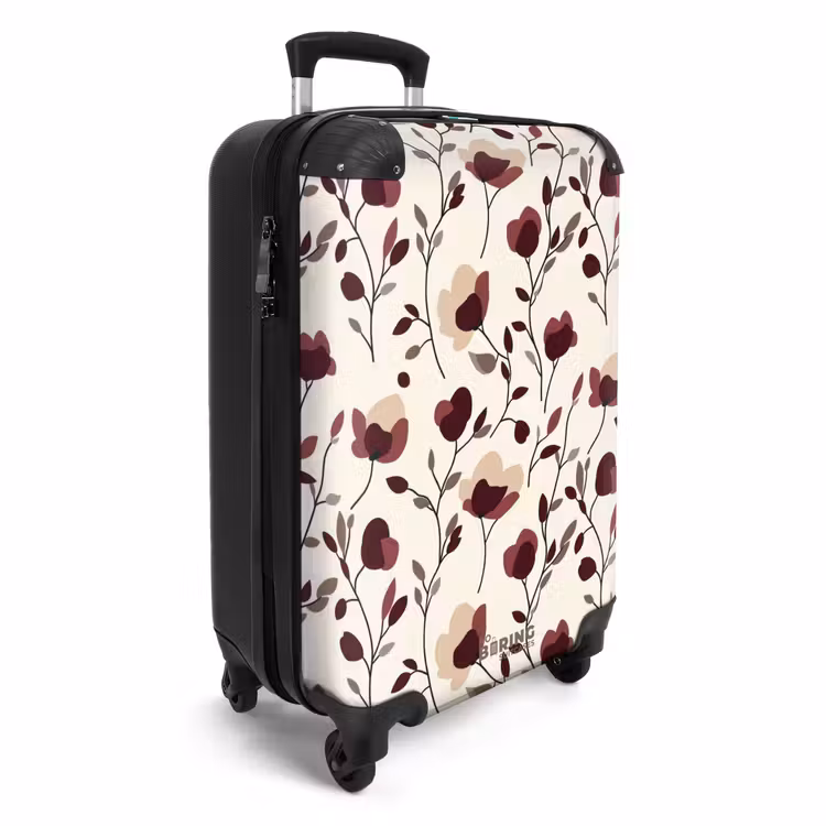 Suitcase - Flowers - Botanical - Bordeaux — 4