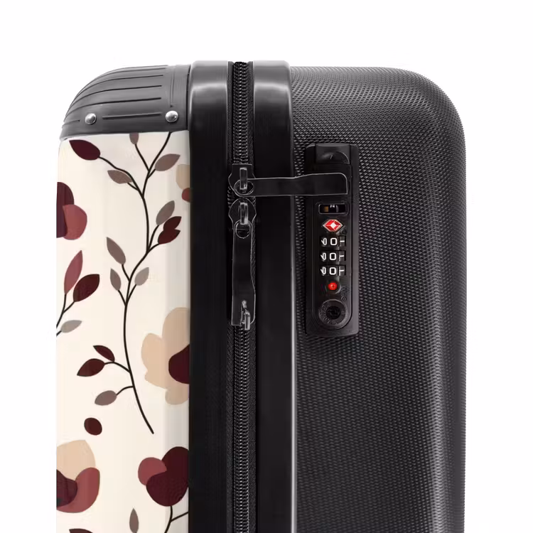 Suitcase - Flowers - Botanical - Bordeaux — 5