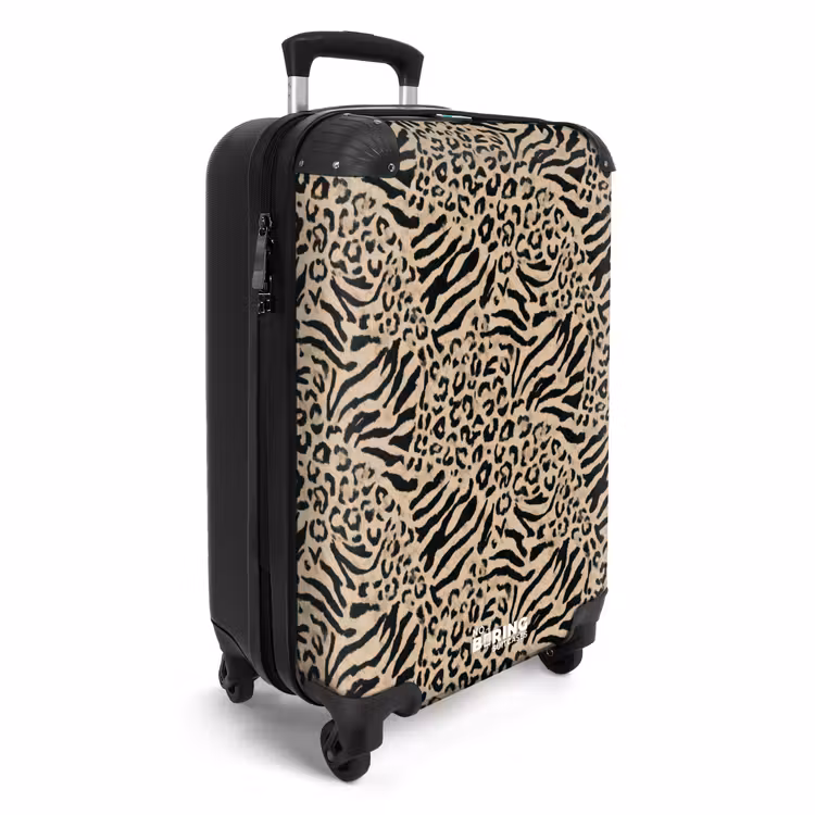 Suitcase - Giraffe - Zebra - Motif - Brown — 4
