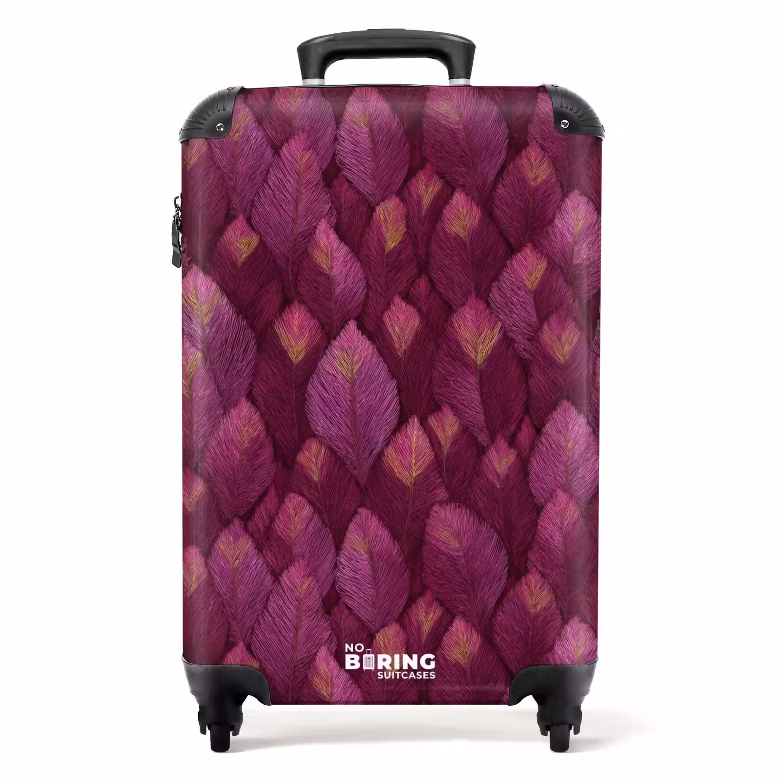 Suitcase - Leaves - Pattern - Burgundy — 1