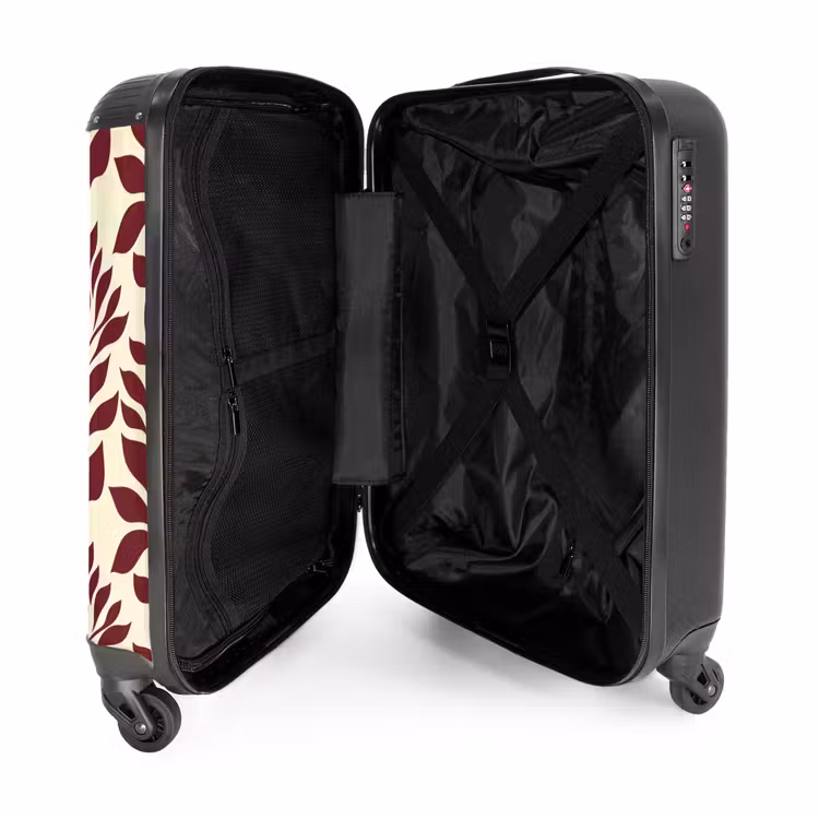Suitcase - Abstract - Leaves - Burgundy — 3